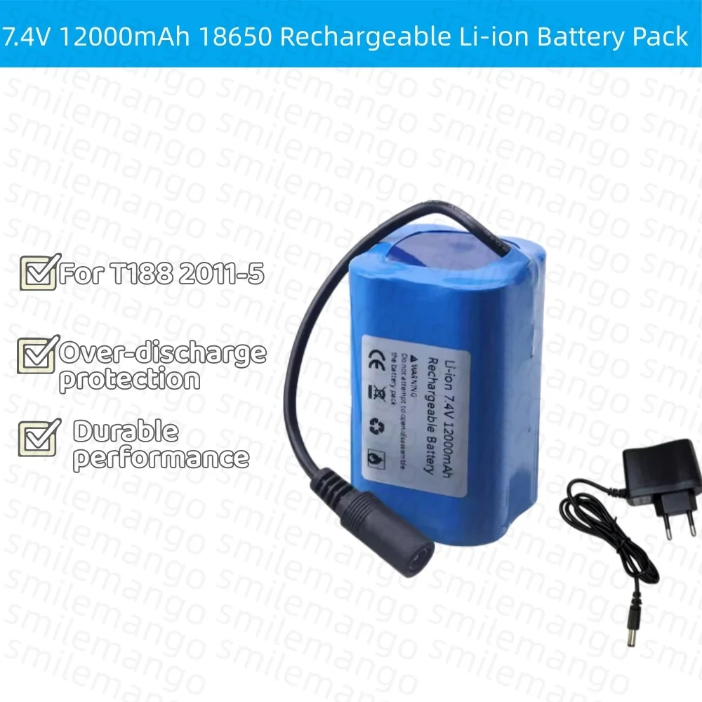 Fish Finder Charger - 7.4V 12000mAh バッテリー USB 充電器付き T188