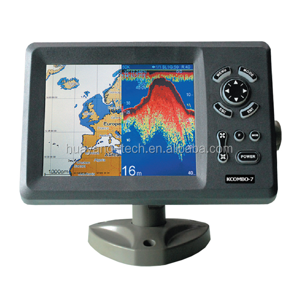 Fish Finder Transducer - Kcombo-7 7インチ ONWA GPSプロッター/魚群探知機 海上航行用フィッシングGPS衛星チャートプロッターと50/200KHzトランスデューサー