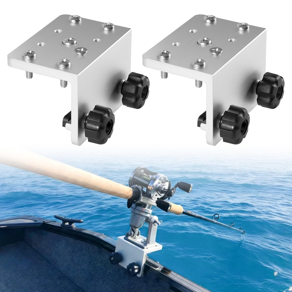 Fish Finder Mount - 2パック90 ° ロッドホルダー、ダウンリガー、魚群探知機、その他マリンアクセサリー用のボートガンネルトラックマウントブラケット（Lund、Ranger用）