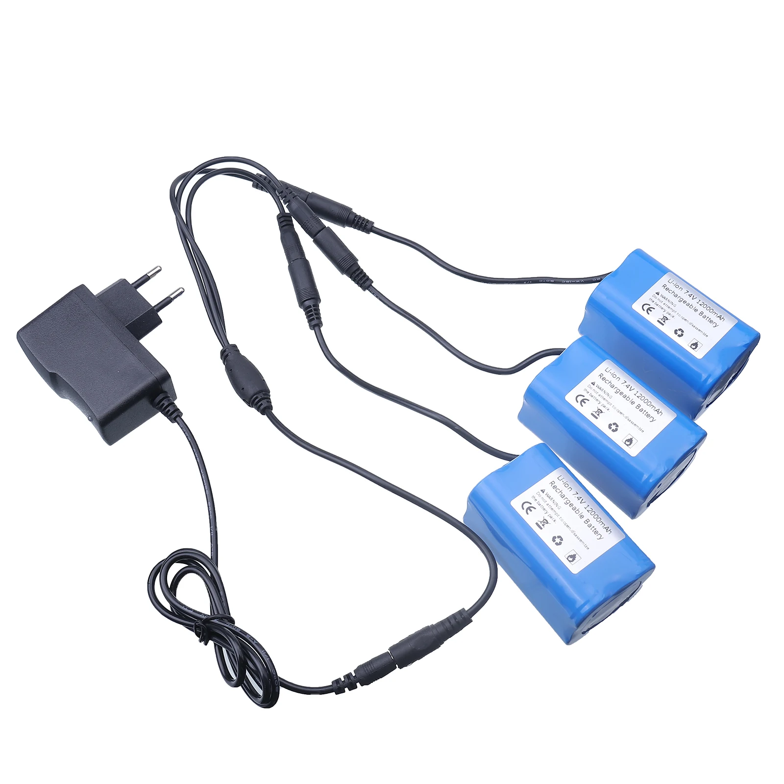 Fish Finder Charger - 7.4V 12000mAh バッテリー USB充電器付き T188 T888