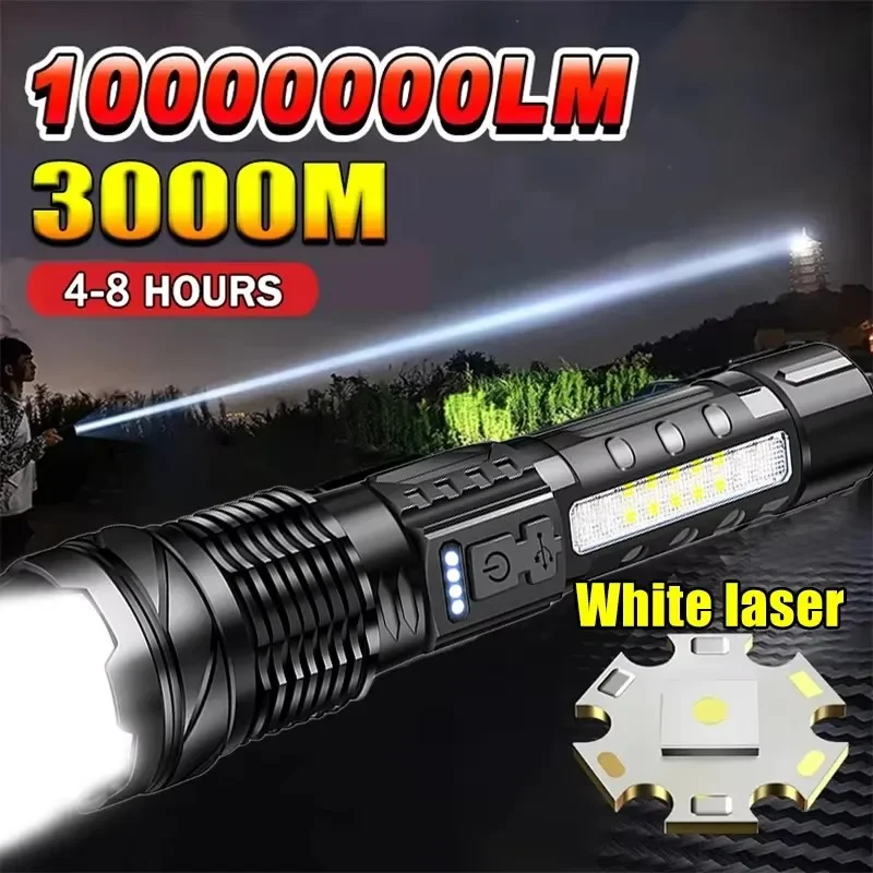 Fishing Light - 強力な LED 懐中電灯バッテリーディスプレイ USB 充電式ライト伸縮ズームトーチランプ屋外キャンプ釣りランタン