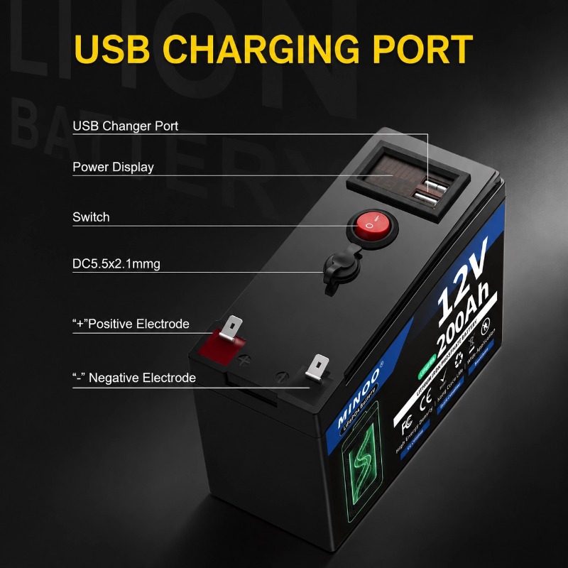 12V 200Ah LiFePO4バッテリー ディープサイク - Fish Finder Charger のレビューと価格