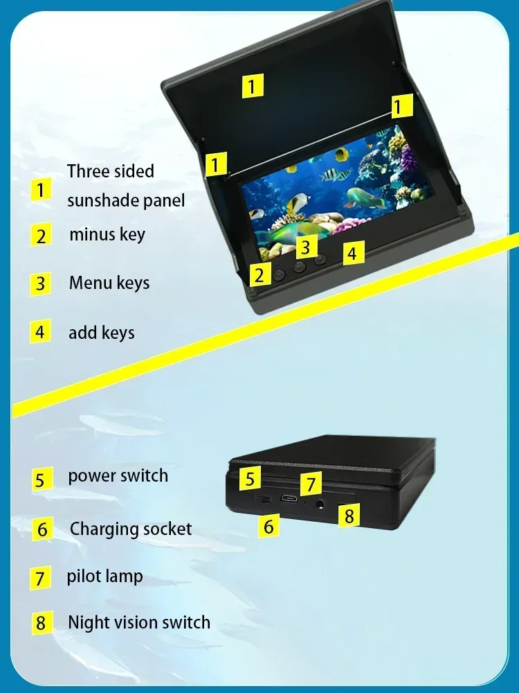 YS43A 4.3 インチ魚探知機水中魚群探知機釣りカメラ  - Fish Finder Battery のレビューと価格