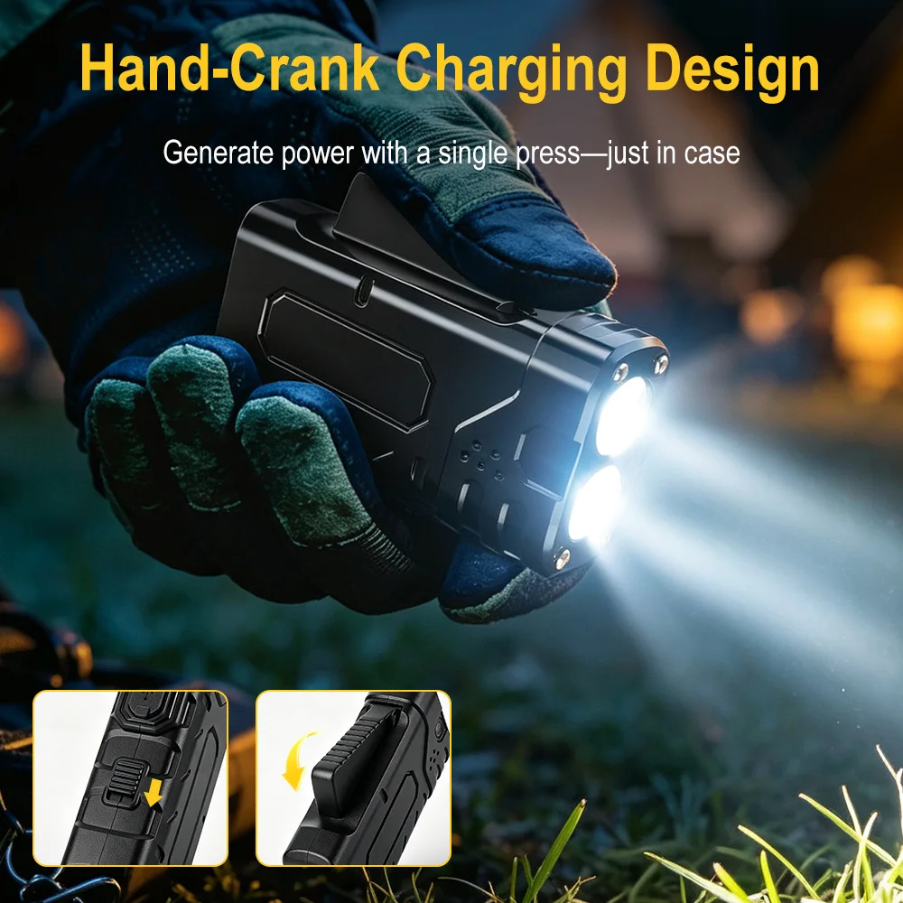 BORUIiT ハンドクランク EDC LED フラッシュラ - Fishing Light のレビューと価格